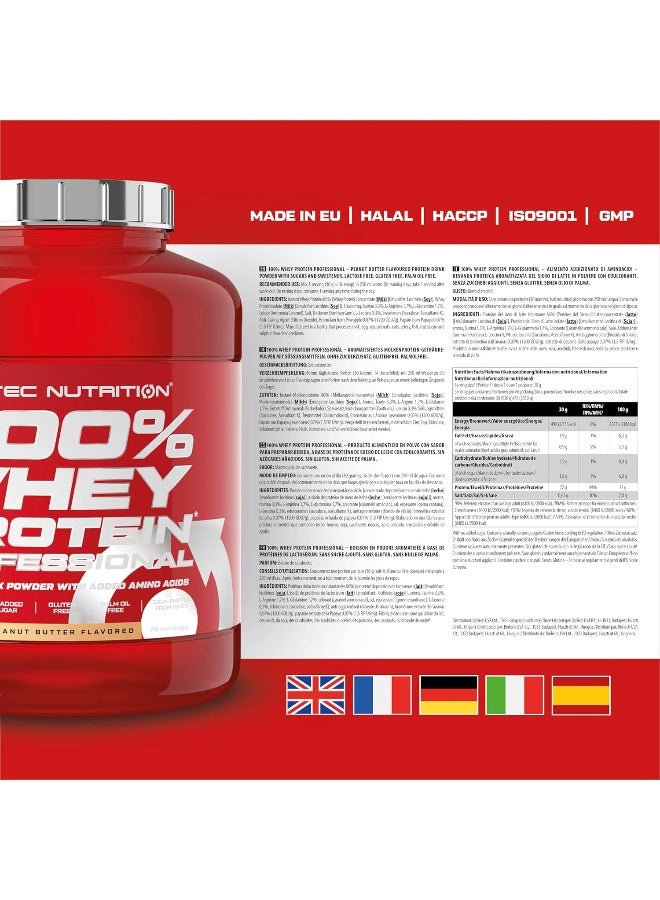 SCITEC NUTRITION 100% بروتين مصل الحليب المحترف مع أحماض أمينية إضافية وإنزيمات هضمية خالي من الجلوتين 2.35 كجم زبدة الفول السوداني - Image 3