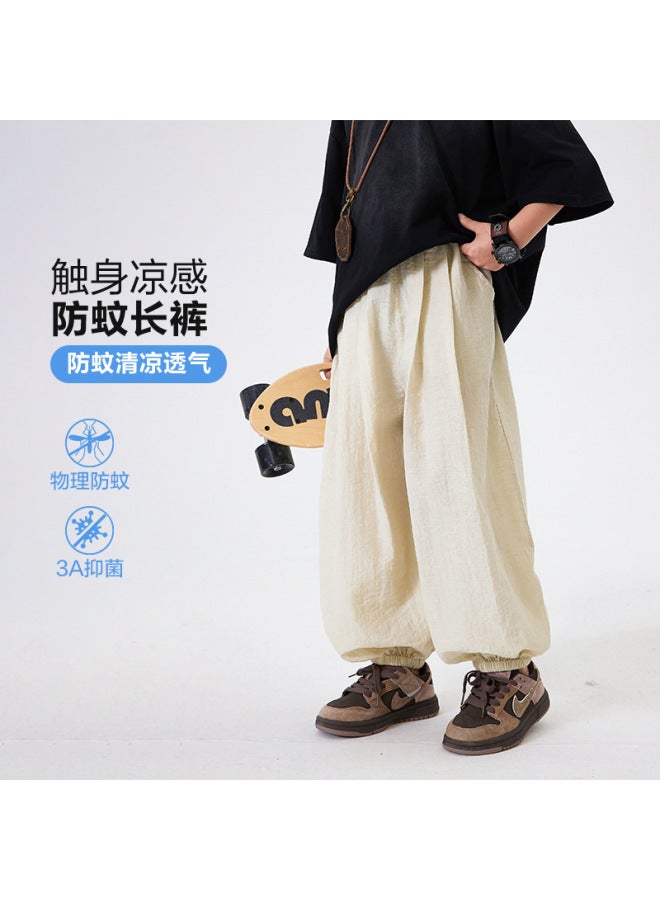 Boys' Summer Outdoor Loose-fitting Ice Silk Anti-mosquito Pants  New Casual Long Pants Children's Summer Thin Pants