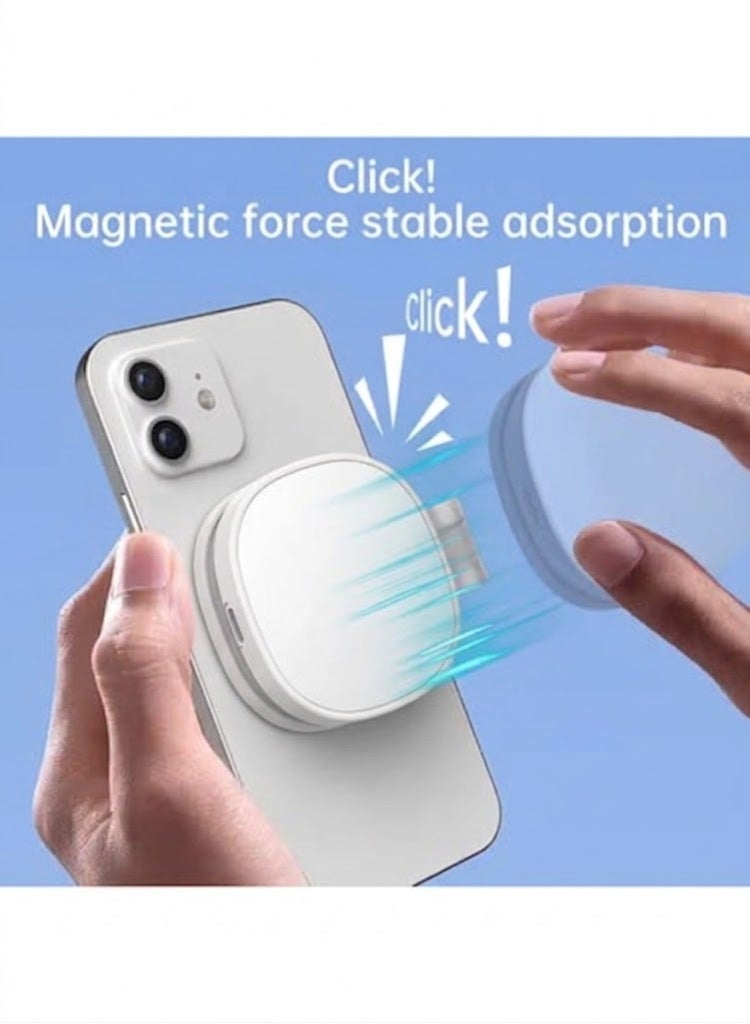 K04 Portable Magnetic Lamp with Mirror and 3 Color Temperatures, Adjustable Brightness and Length, Phone Holder Included, Suitable for Selfies, Makeup and Lighting (White) - Image 2