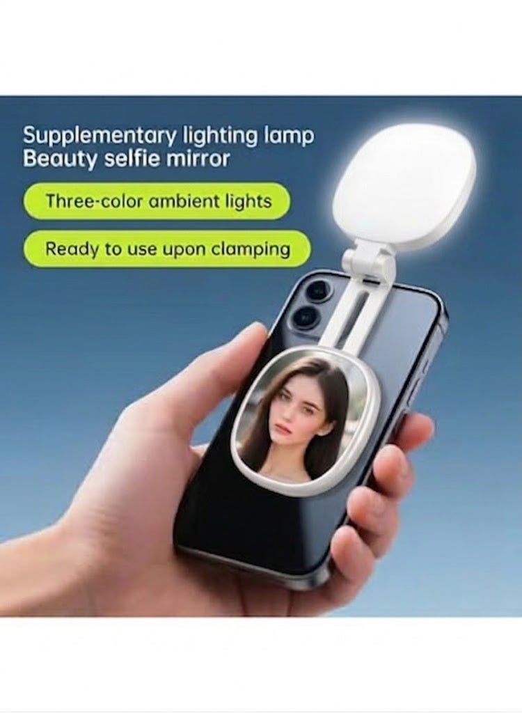 K04 Portable Magnetic Lamp with Mirror and 3 Color Temperatures, Adjustable Brightness and Length, Phone Holder Included, Suitable for Selfies, Makeup and Lighting (White) - Image 4