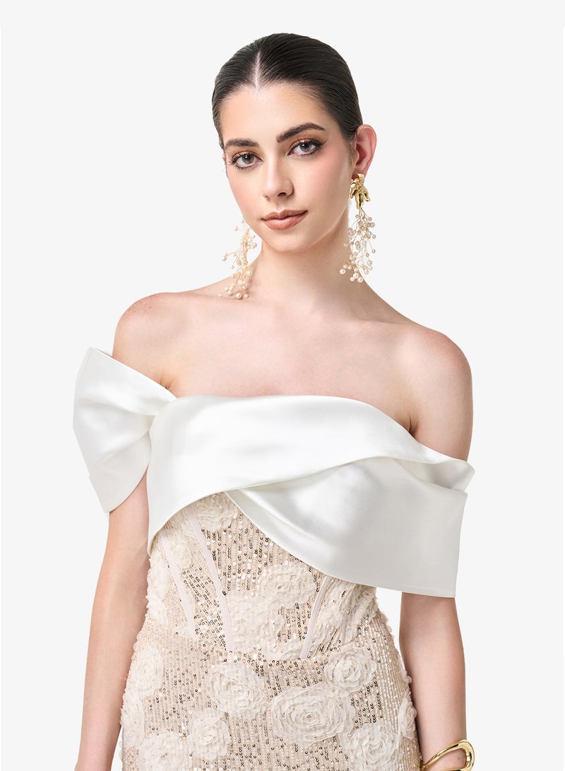 Threadz by Ajooni Off Shoulder Maxi Dress - Image 3