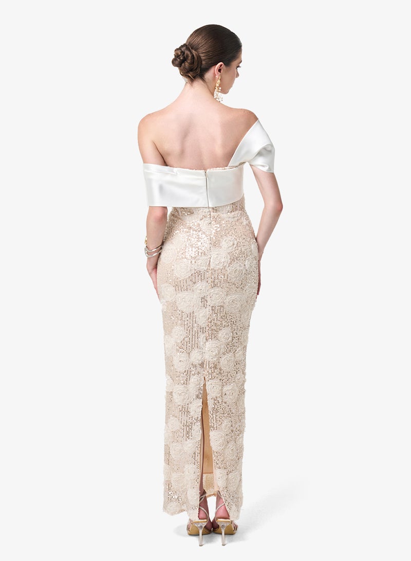 Threadz by Ajooni Off Shoulder Maxi Dress - Image 2