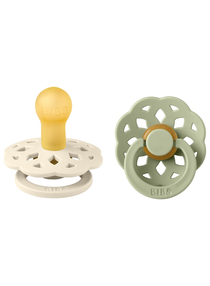 BIBS Pacifier Boheme 2 PACK Latex Size 1 Ivory/Sage - Image 2