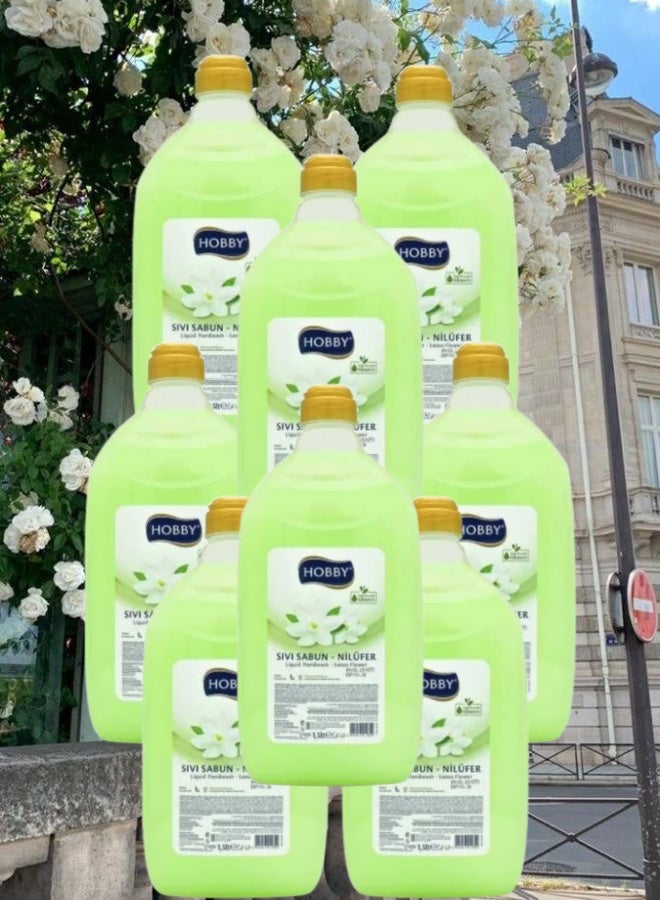 Hobby 8 Pieces Liquid Handwash With Lotus Flower 1.5 Liter  - Image 1