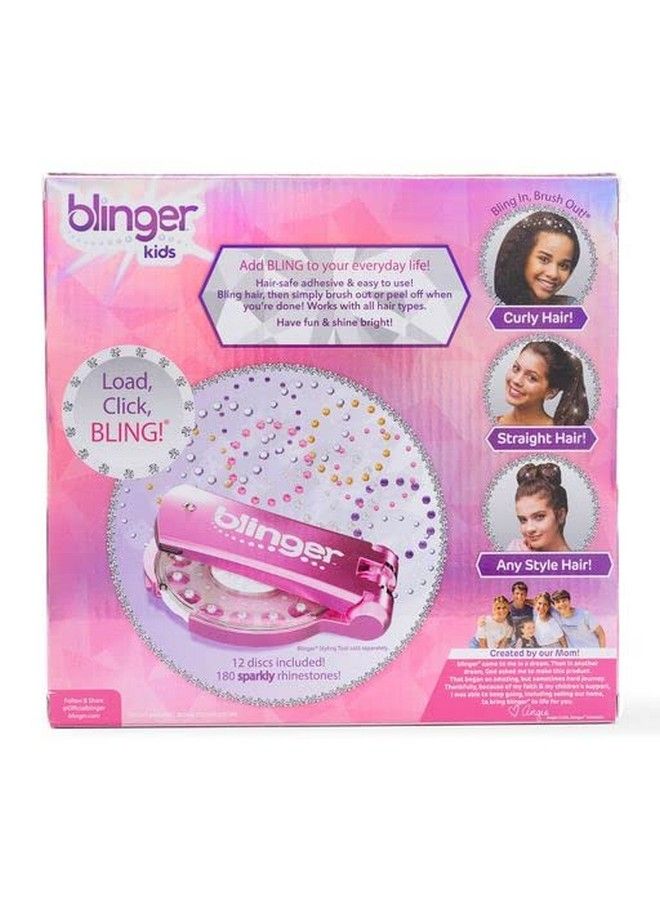Blinger Kids Sparkle Collection Refill Set ; 180 Colorful Rhinestones Compatible Styling Tool (Not Included) ; Bling Hair Fashion Anything In Seconds! ; Hairsafe Bling In Brush Out - Image 4