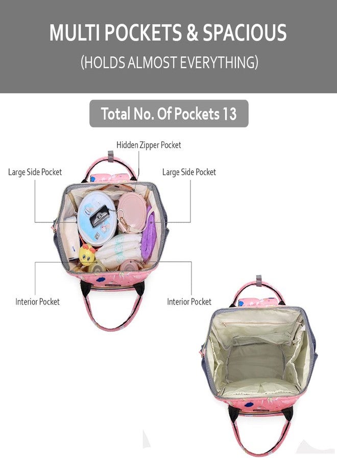 باك آند باي حقيبة حفاضات PACKNBUY للأمهات للسفر، حقائب حفاضات للأطفال، حقيبة حمل مزودة بجيوب معزولة للزجاجات، مقاومة للماء وجيوب متعددة لتخزين منتجات الأطفال حديثي الولادة (لون وردي) - Image 3