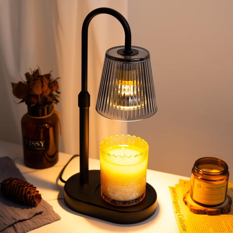 EVXFG Candle Warmer Lamp with Timer Electric - Wickless Warming Light Height Adjustable Dimmable No Flame Heat Warm Melt Wax Scented Table Lights Elegant Modern Home Decor for Jar Candles Living Bedroom - Image 1