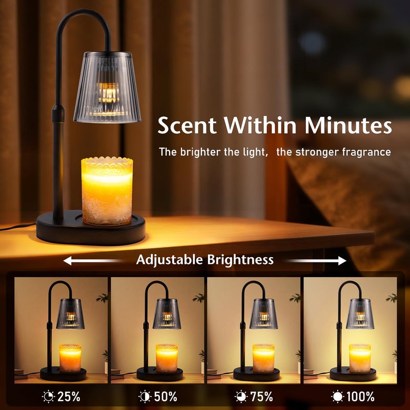 EVXFG Candle Warmer Lamp with Timer Electric - Wickless Warming Light Height Adjustable Dimmable No Flame Heat Warm Melt Wax Scented Table Lights Elegant Modern Home Decor for Jar Candles Living Bedroom - Image 3