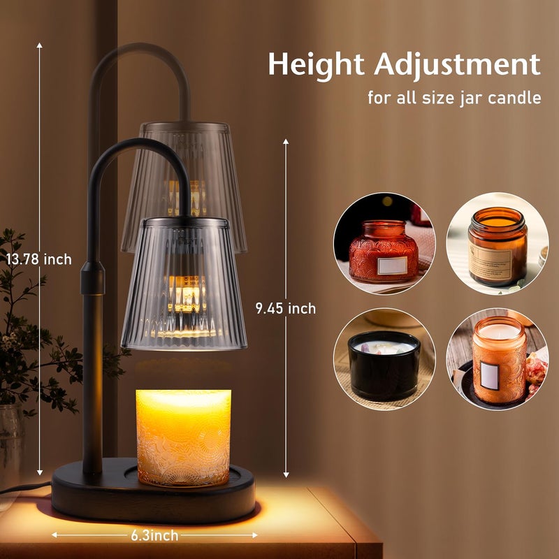EVXFG Candle Warmer Lamp with Timer Electric - Wickless Warming Light Height Adjustable Dimmable No Flame Heat Warm Melt Wax Scented Table Lights Elegant Modern Home Decor for Jar Candles Living Bedroom - Image 4