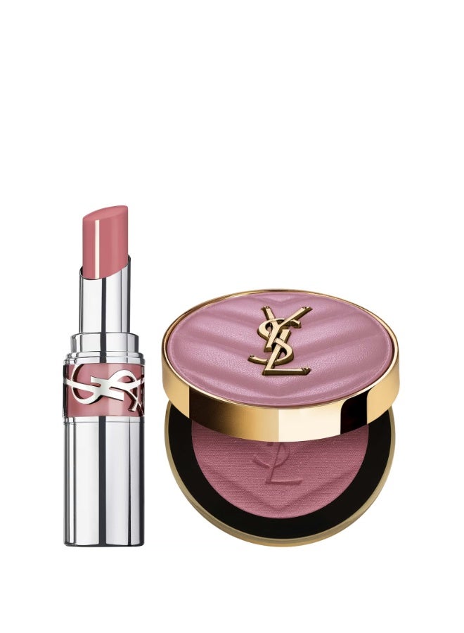 Yves Saint Laurent Make Me Blush Powder & Loveshine Lipstick Set – Shade 44 – Luxury Blush & Lipstick Makeup Gift Set - Image 2