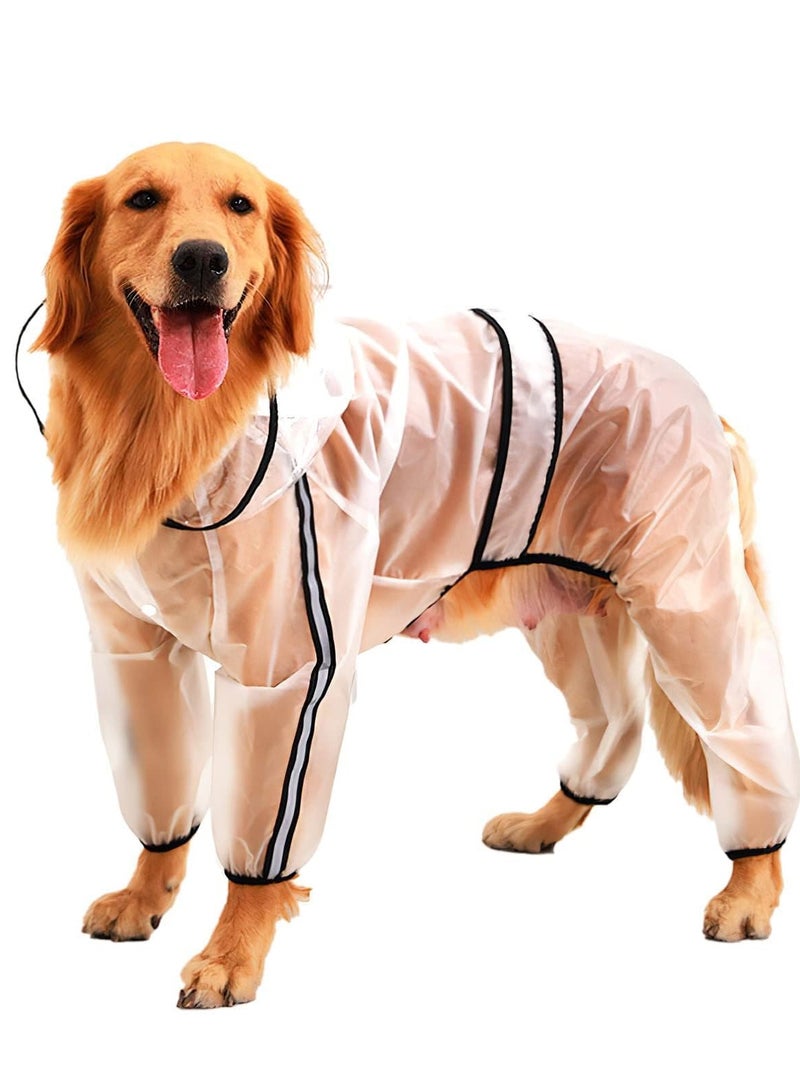 Green Tiger Clear Dog Rain Coats, Waterproof Dog Raincoat, Rain Jacket Raincoat, Adjustable Reflective Lightweight Pet Rain Clothes, Dog Hooded Slicker Poncho fit for Large Dogs (3XL) - Image 1