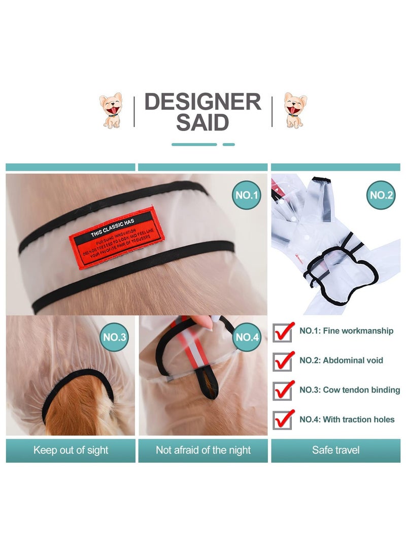 Green Tiger Clear Dog Rain Coats, Waterproof Dog Raincoat, Rain Jacket Raincoat, Adjustable Reflective Lightweight Pet Rain Clothes, Dog Hooded Slicker Poncho fit for Large Dogs (3XL) - Image 4