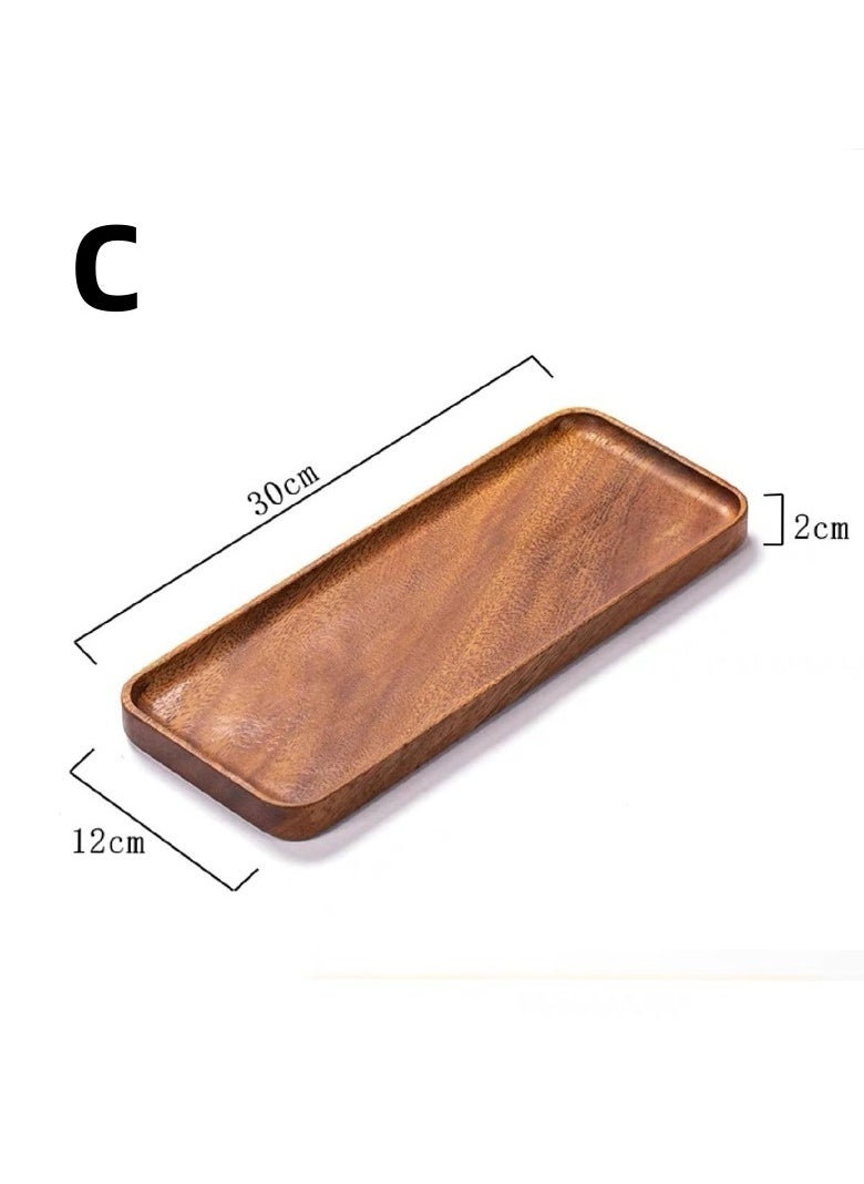 Generic 1pc Elegant Acacia Wood Rectangular Tray, Multipurpose Serving Platter for Snacks, Cheese, Fruits, Bread, Coffee & Desserts, Food-Safe Polished Kitchen Decor Tray, Ideal for EID & Ramadan Decorations  - Image 5