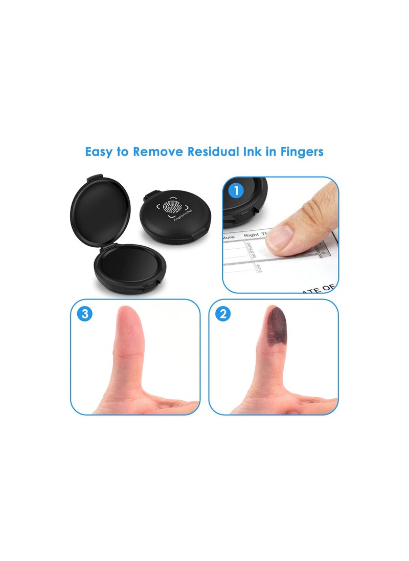 Fingerprint Ink Pads, Thumbprint Ink Pad for Notary Supplies Identification Security Id Fingerprint Cards Fingerprint Black, Without Fading for Office Workers and Business Owners(6 Pack)