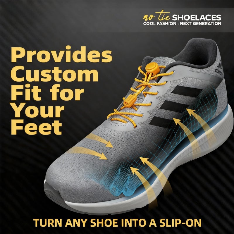 iLiveX No Tie Shoelaces - Tieless Elastic Shoe Laces - Strong Lock Shoelaces for Sneakers - One Size Fits All for Adults and Kids (Brown) - Image 2