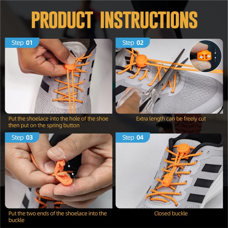 iLiveX No Tie Shoelaces - Tieless Elastic Shoe Laces - Strong Lock Shoelaces for Sneakers - One Size Fits All for Adults and Kids (Brown) - Image 5