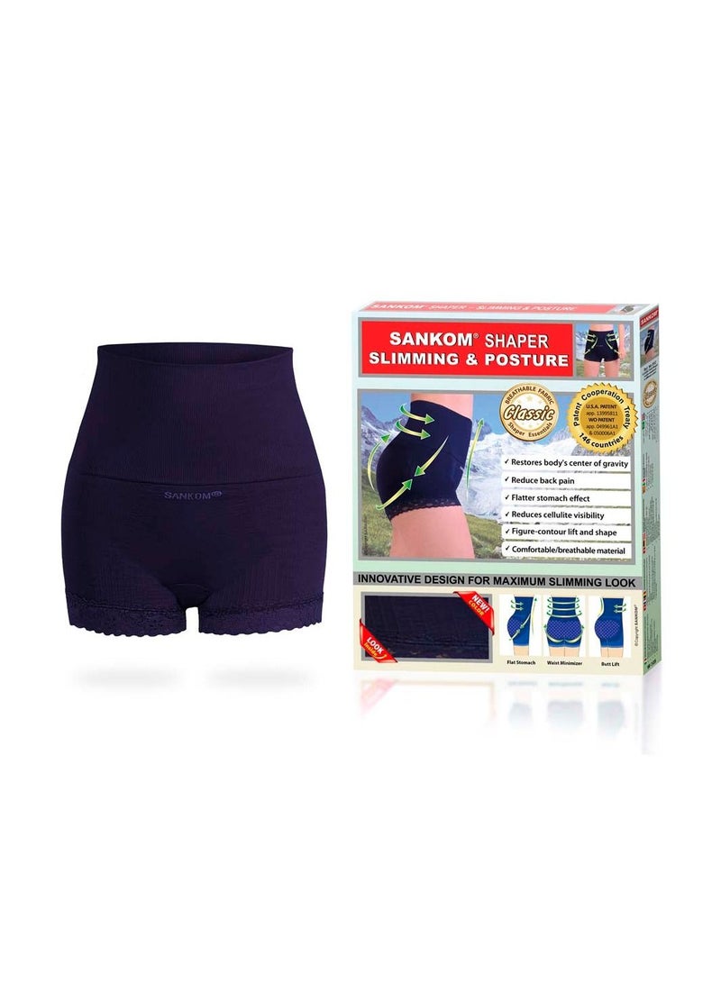 SANKOM Product Title: SANKOM Patent Classic Briefs for Women, Blue, L/XL | High-Waist Shapewear with Tummy Control & Back Support | Seamless, Breathable & Comfortable Everyday Wear - Image 4