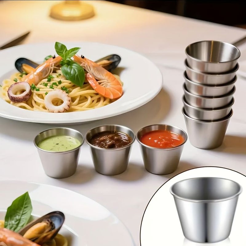 Stainless Steel Seasoning Dishes 12pcs Silvery For Sauce Household Kitchen - Image 2