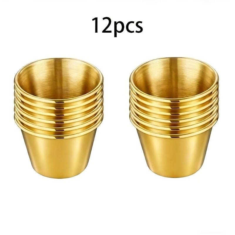 Stainless Steel Seasoning Dishes 12pcs Silvery For Sauce Household Kitchen - Image 1