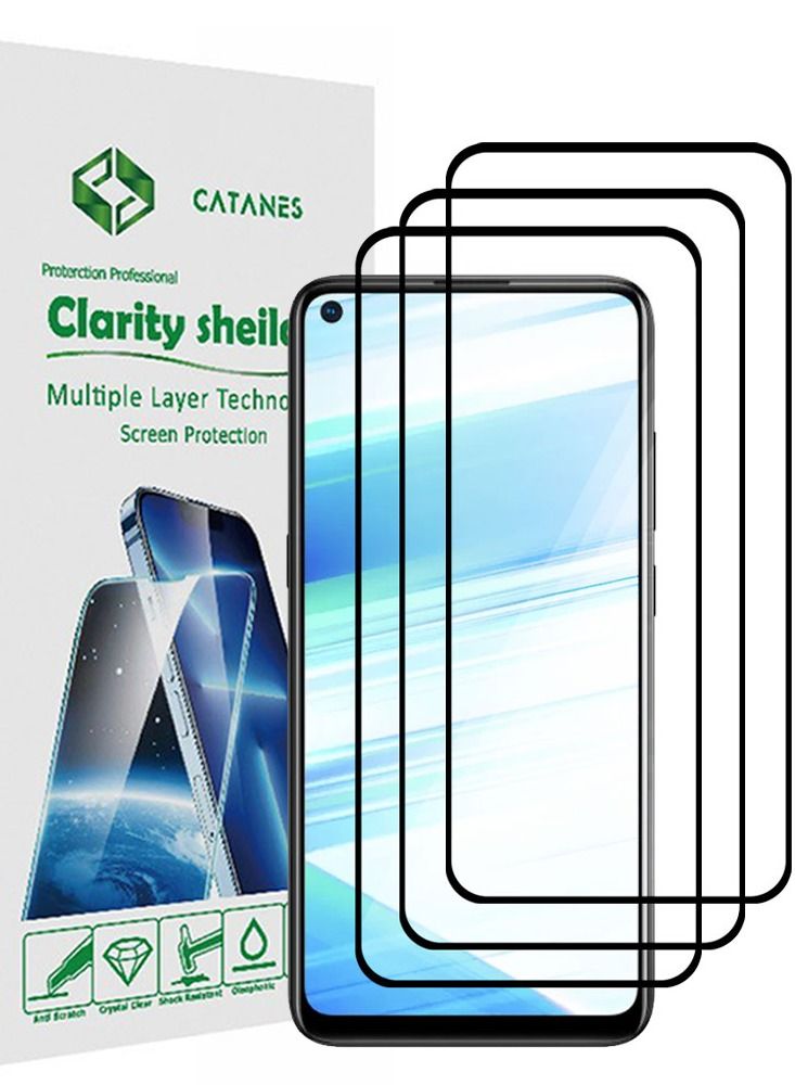 CATANES 3 Pack For Vivo Z5x Screen Protector Tempered Glass Full Glue Back - Image 1
