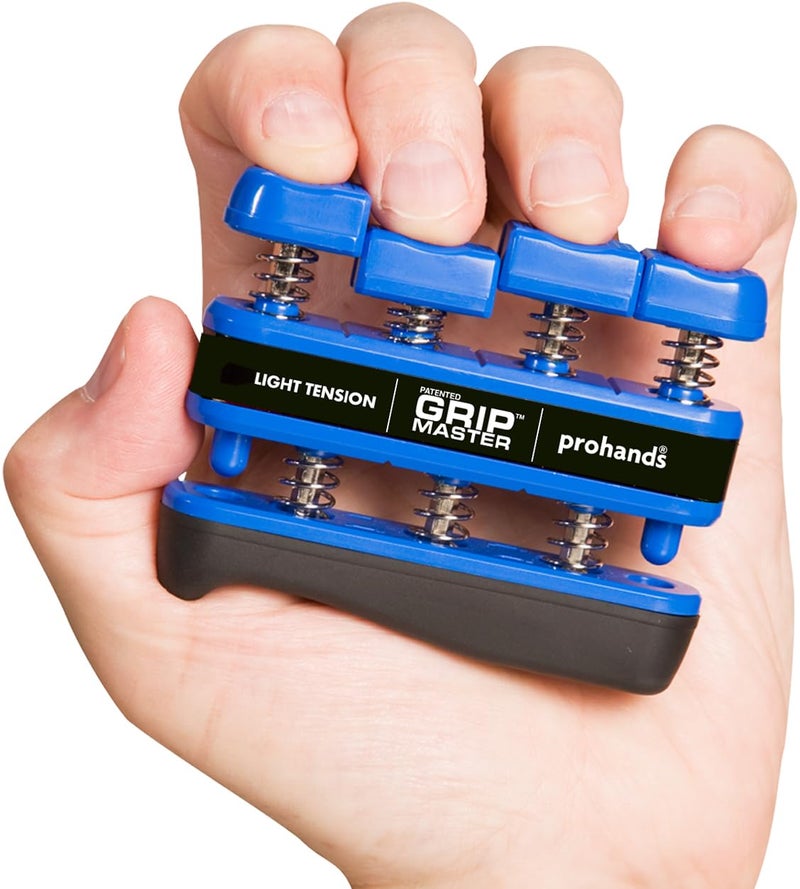 Prohands Gripmaster Hand Exerciser, Finger Exerciser (Hand Grip Strengthener), Spring-Loaded, Finger-Piston System, Isolate and Exercise Each Finger, (5 lb Light Tension, Blue-Gripmaster) - Image 1