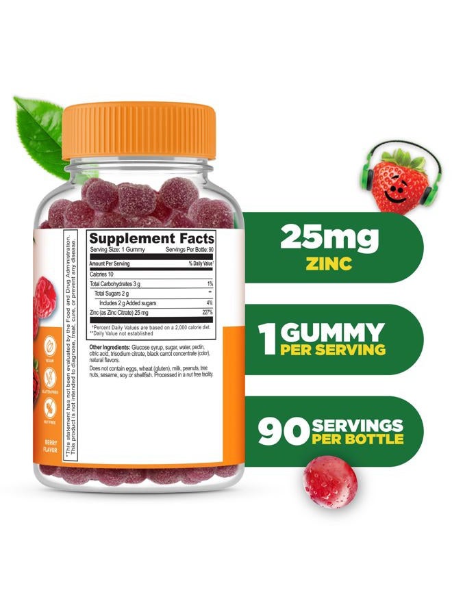 Lifeable Zinc for Kids | 25mg | Great Tasting Natural Flavored Zinc Gummies | Gluten Free Vegetarian Non GMO Zinc Supplements | Kids Zinc for Immune Support | 90 Gummies - Image 2