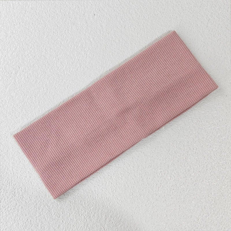 Generic Womens Autumn/Winter Solid Color Knit Headband Sports Hairband Daily Wear Wide Edge Headscarf Headwear Headcover Lotus color 