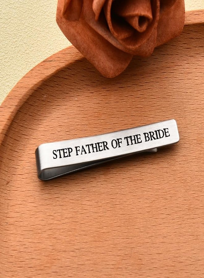 Yreamont Step Father of The Bride Gifts from Daughter Bride, Step Father Wedding Gifts for Men Wedding Tie Clip Bonus Dad Tie Bar Set for Men Bonus Dad - Image 5