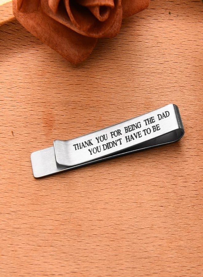 Yreamont Step Father of The Bride Gifts from Daughter Bride, Step Father Wedding Gifts for Men Wedding Tie Clip Bonus Dad Tie Bar Set for Men Bonus Dad - Image 4