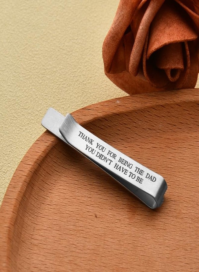Yreamont Step Father of The Bride Gifts from Daughter Bride, Step Father Wedding Gifts for Men Wedding Tie Clip Bonus Dad Tie Bar Set for Men Bonus Dad - Image 3