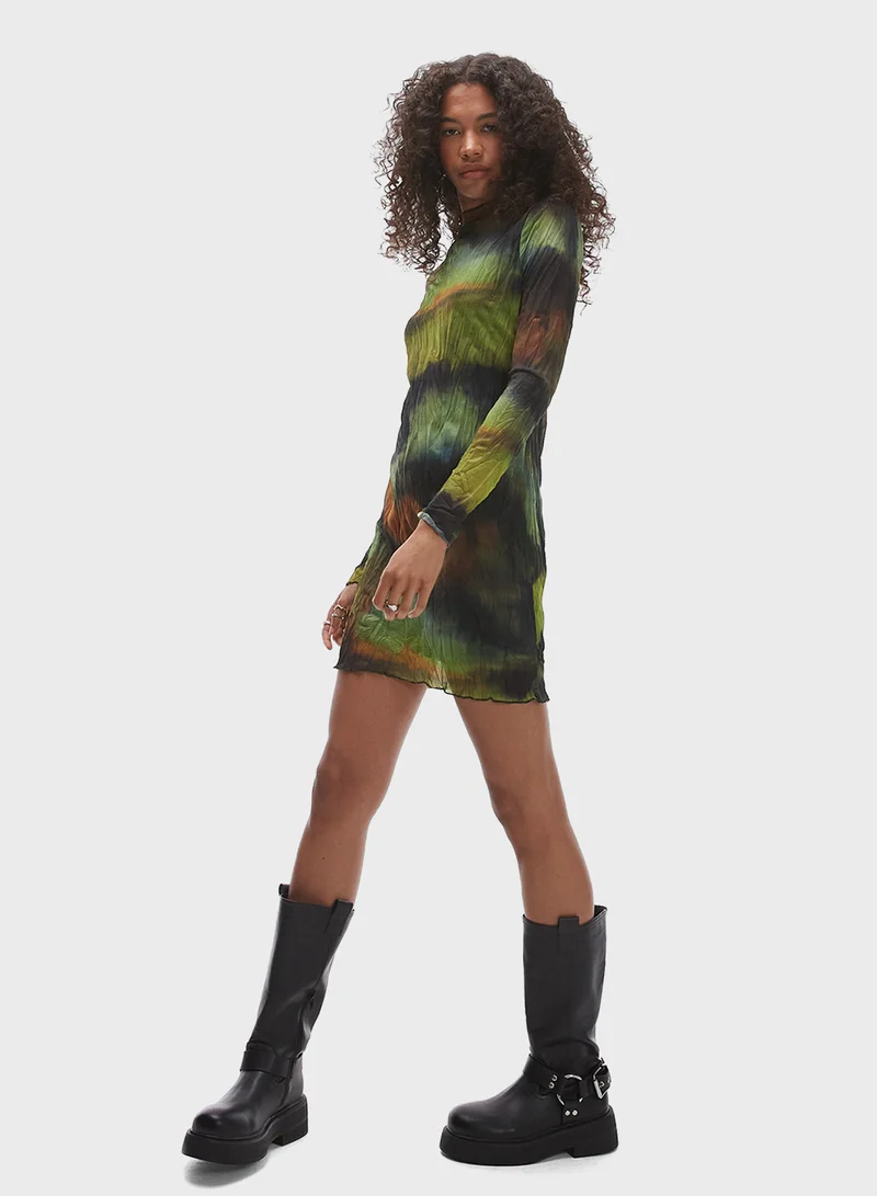 TOPSHOP Watercolor Print Dress