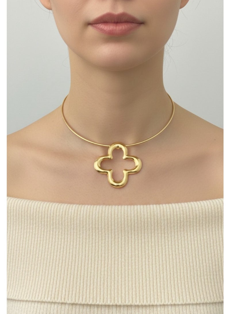 Vbranda Metal choker with elegant wave design rust-resistant. - Image 1