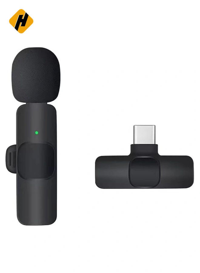 HuHa Wireless Lavalier Microphone for USB C Smartphone, Plug and Play Mini Mic for YouTube TikTok Live Streaming Gaming K Song Recording Auto Noise Reduction (USB C 1) - Image 1