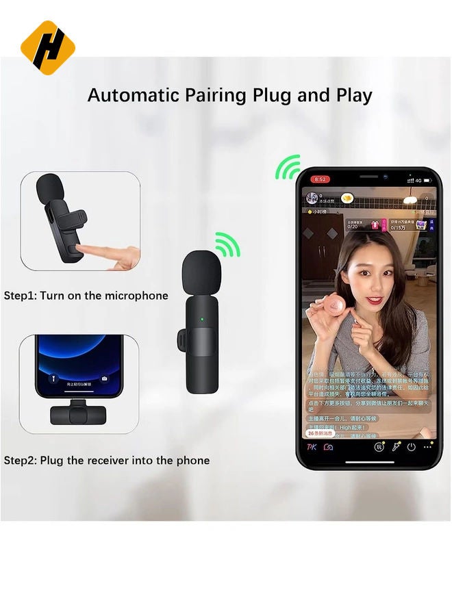 HuHa Wireless Lavalier Microphone for USB C Smartphone, Plug and Play Mini Mic for YouTube TikTok Live Streaming Gaming K Song Recording Auto Noise Reduction (USB C 1) - Image 3