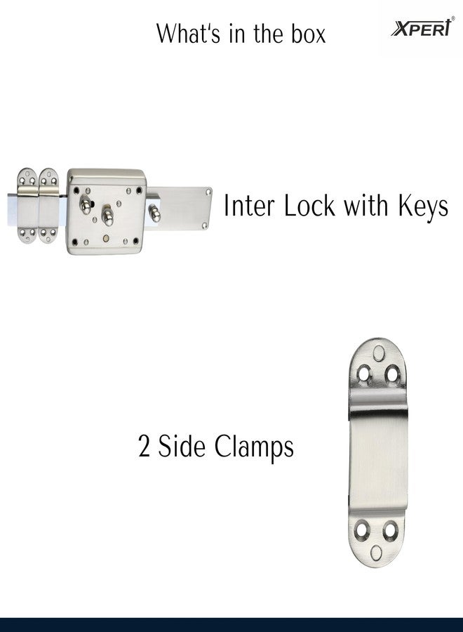 Xpert Interlock 6 Turn Silver Lock - 4 Brass Ultra Dimple Keys, Single & Double Door Lock Suitable for Outside Opening Door, Pin Cylinder, Entrance, Shutter & Gate Lock - Image 5