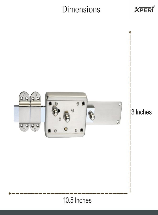 Xpert Interlock 6 Turn Silver Lock - 4 Brass Ultra Dimple Keys, Single & Double Door Lock Suitable for Outside Opening Door, Pin Cylinder, Entrance, Shutter & Gate Lock - Image 4
