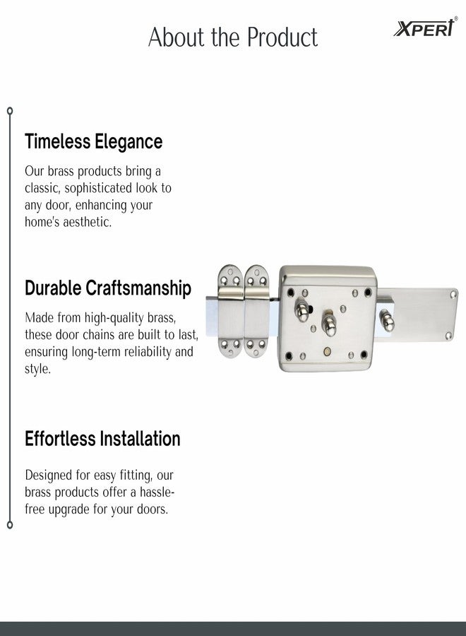 Xpert Interlock 6 Turn Silver Lock - 4 Brass Ultra Dimple Keys, Single & Double Door Lock Suitable for Outside Opening Door, Pin Cylinder, Entrance, Shutter & Gate Lock - Image 3