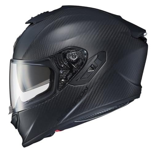 ScorpionEXO ST1400 EVO Carbon Fiber Full Face Sport Touring Street Motorcycle Helmet - Bluetooth Ready Speaker Pockets DOT ECE Solid (Matte Black - Medium) - Image 1