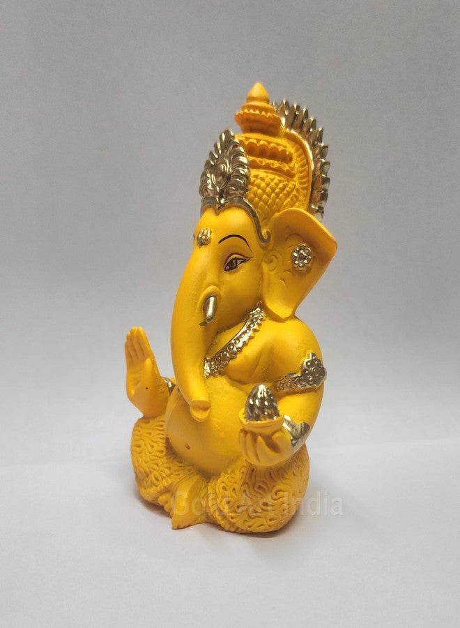 Gold Art India Mango Terracotta Finish Ganesha for Car Dashboard Home Decor Gifting Diwali Birthday Festivals 3.5 x 2 Inches - Image 2