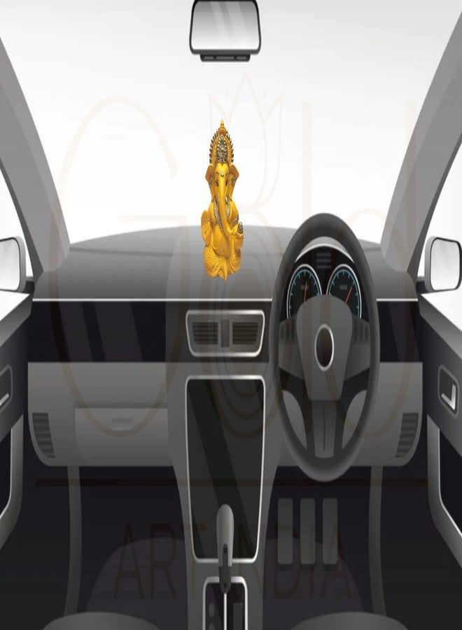Gold Art India Mango Terracotta Finish Ganesha for Car Dashboard Home Decor Gifting Diwali Birthday Festivals 3.5 x 2 Inches - Image 5