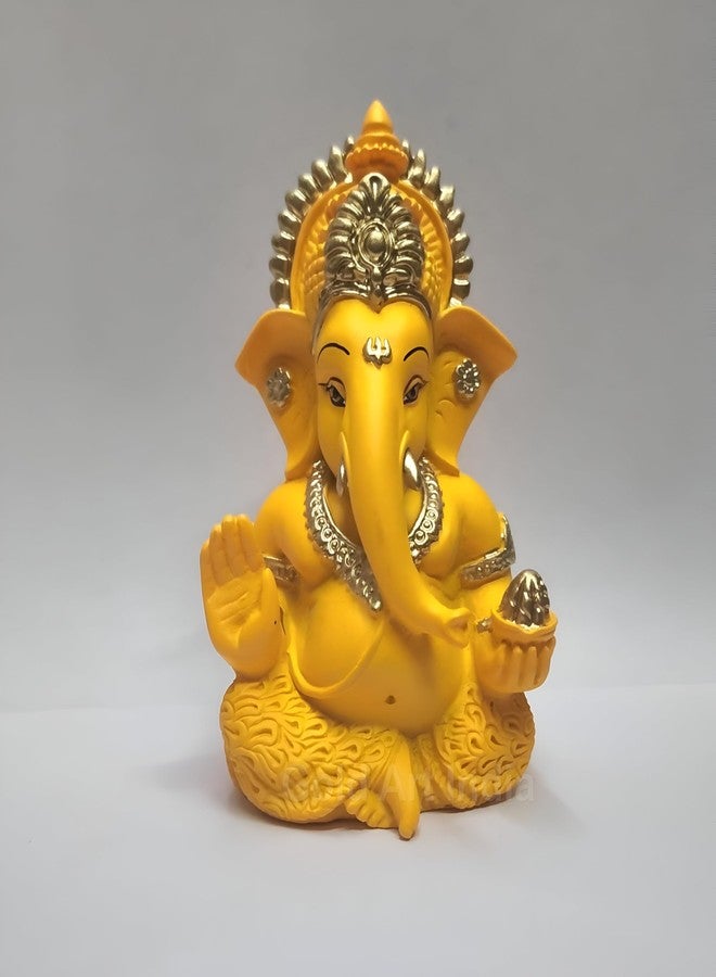 Gold Art India Mango Terracotta Finish Ganesha for Car Dashboard Home Decor Gifting Diwali Birthday Festivals 3.5 x 2 Inches - Image 1