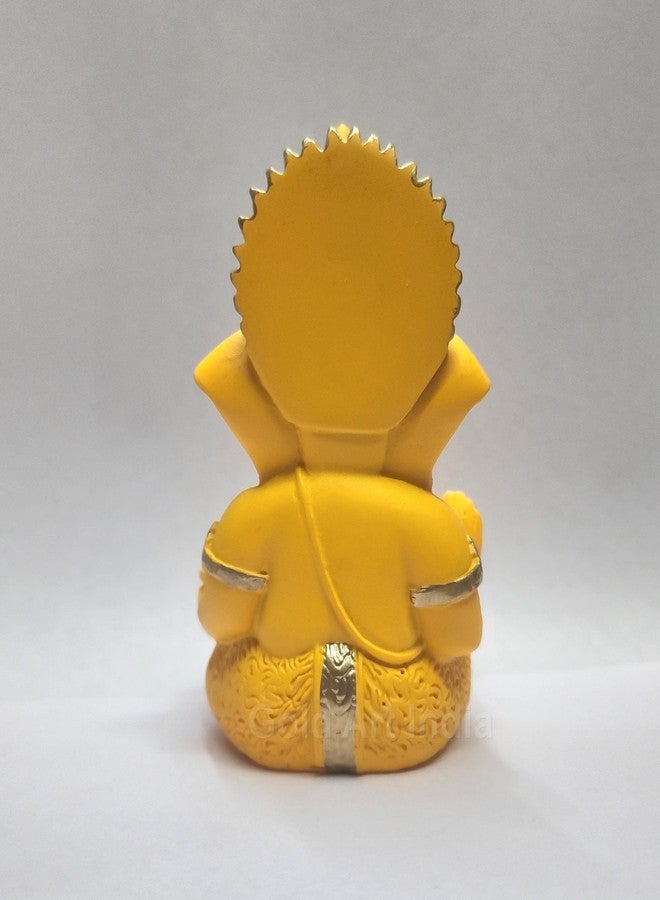 Gold Art India Mango Terracotta Finish Ganesha for Car Dashboard Home Decor Gifting Diwali Birthday Festivals 3.5 x 2 Inches - Image 3
