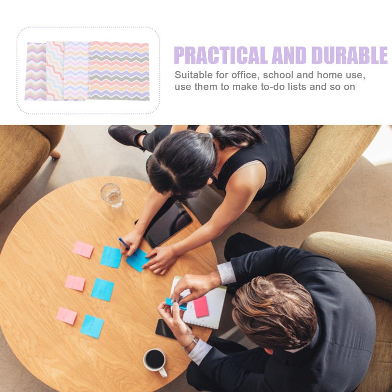 Adhesive Grid Texture Self Stick Notes 32 Pads With 4 Wave Designs For Office - Image 4