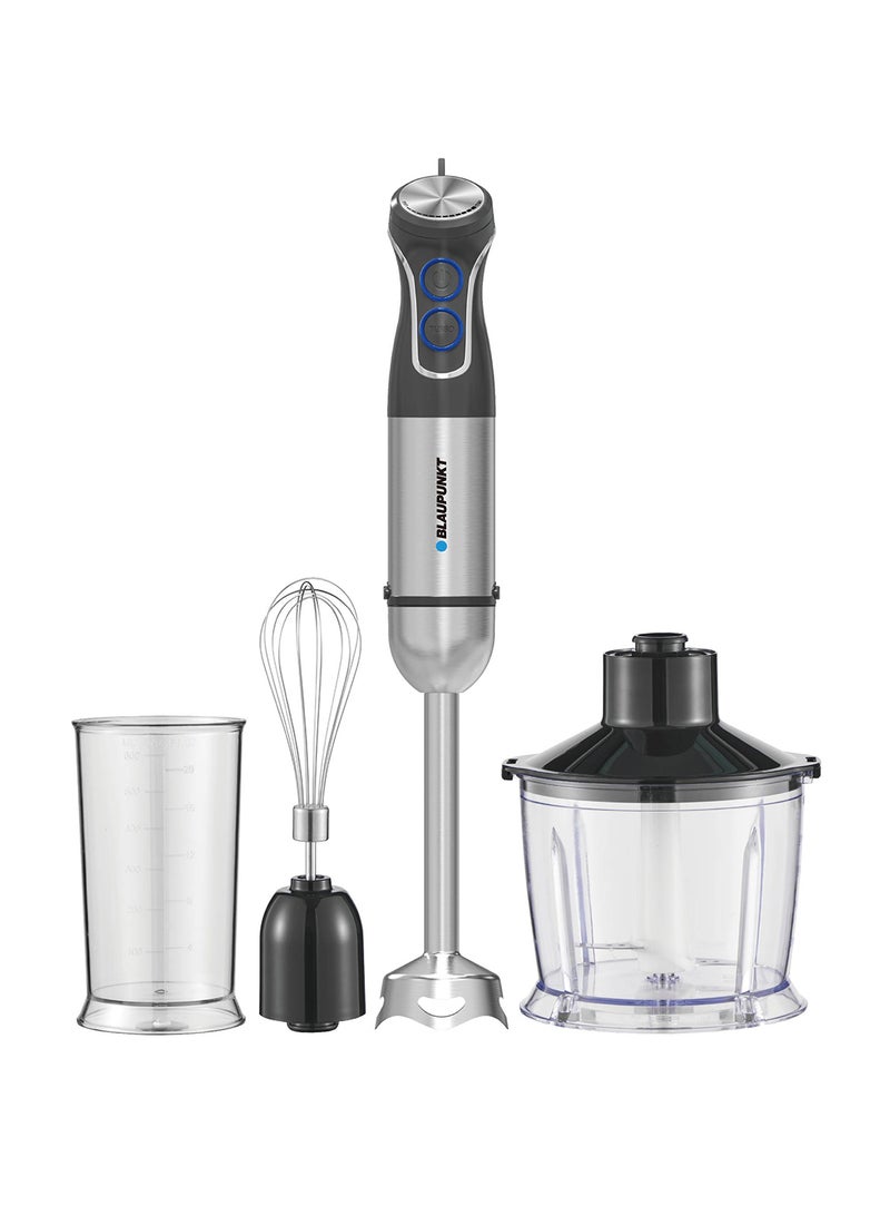 بلوبونكت مجموعة خلاط يدوي غاطس، 1000 واط، هيكل من الفولاذ المقاوم للصدأ، عمود وشفرة، سرعة متغيرة، 3 ملحقات - Image 1