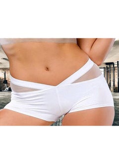 Thoraya Women Yoga Shorts Safety Underwear Tight Hot Pants Gym Workout Fitness (white S)  - Image 3
