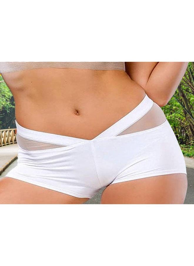 Thoraya Women Yoga Shorts Safety Underwear Tight Hot Pants Gym Workout Fitness (white S)  - Image 5