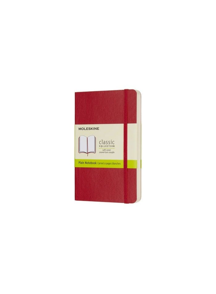 MOLESKINE Pocket Notebook Plain Pages Scarlet Red Soft Cover 192 Pages - Image 1