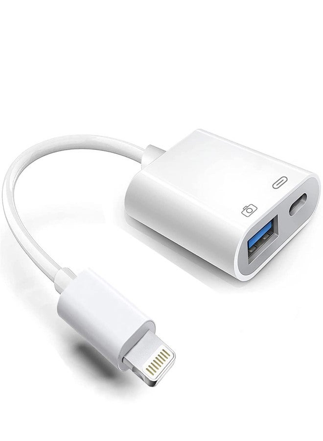 Hatuge Lightning to USB Camera Adapter with Charging Port, Apple MFi Certified OTG Dongle for iPhone 14 13 12 11 X XS XR 8, iPad to USB Flash Drive, Card Reader, Keyboard, Mouse, Piano - Image 1
