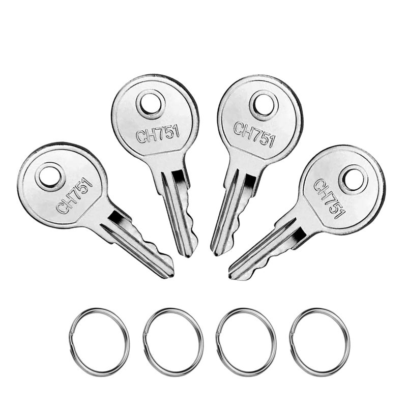 ZIYIZE CH751 RV Keys for RV Campers Cabinets Push Locks, Spare Keys Suitable for Camper Door Lock T-Handles Shells Tool Boxes (4 Pack) - Image 1