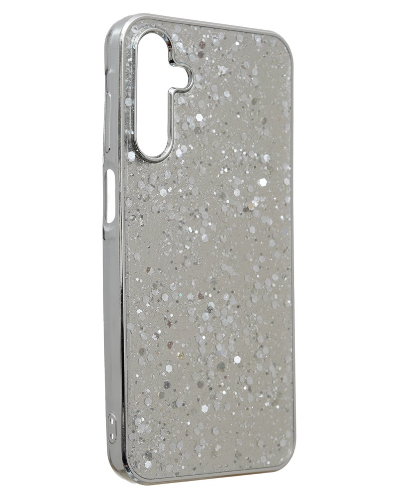 Glitter Plastic Mobile Phone Case With Cute Design for Samsung Galaxy A15 - Silver - Image 2
